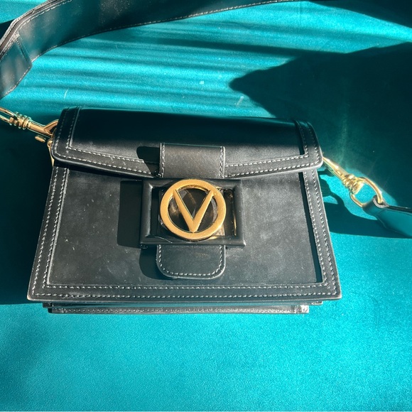 Valentino by Mario Valentino - SCARLETT ROPE LEATHER CROSSBODY IN BLACK - Picture 10 of 14